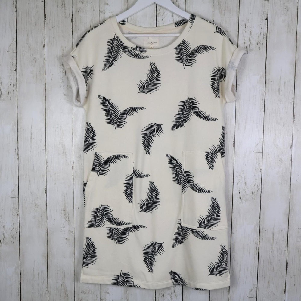 Lou & Grey Palm Cozy Cotton Terry Pocket Shirt Dress Size XS Soft Comfy